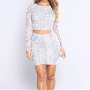 Snake skin snug matching set women